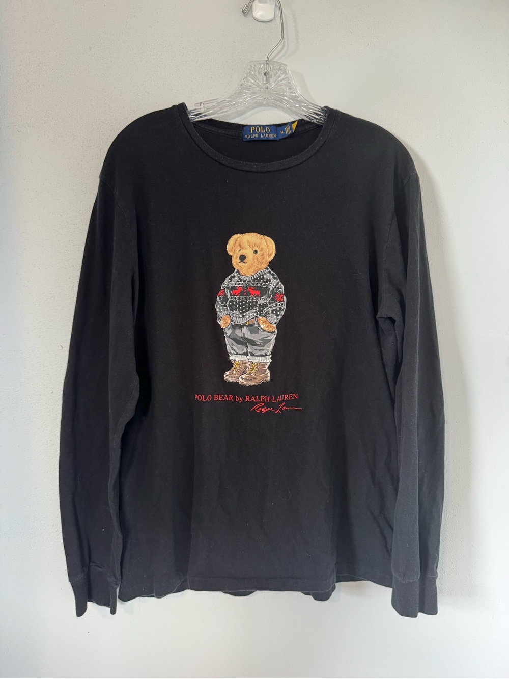 Polo Ralph Lauren Polo Bear Long Sleeve Graphic Tee | Size Medium